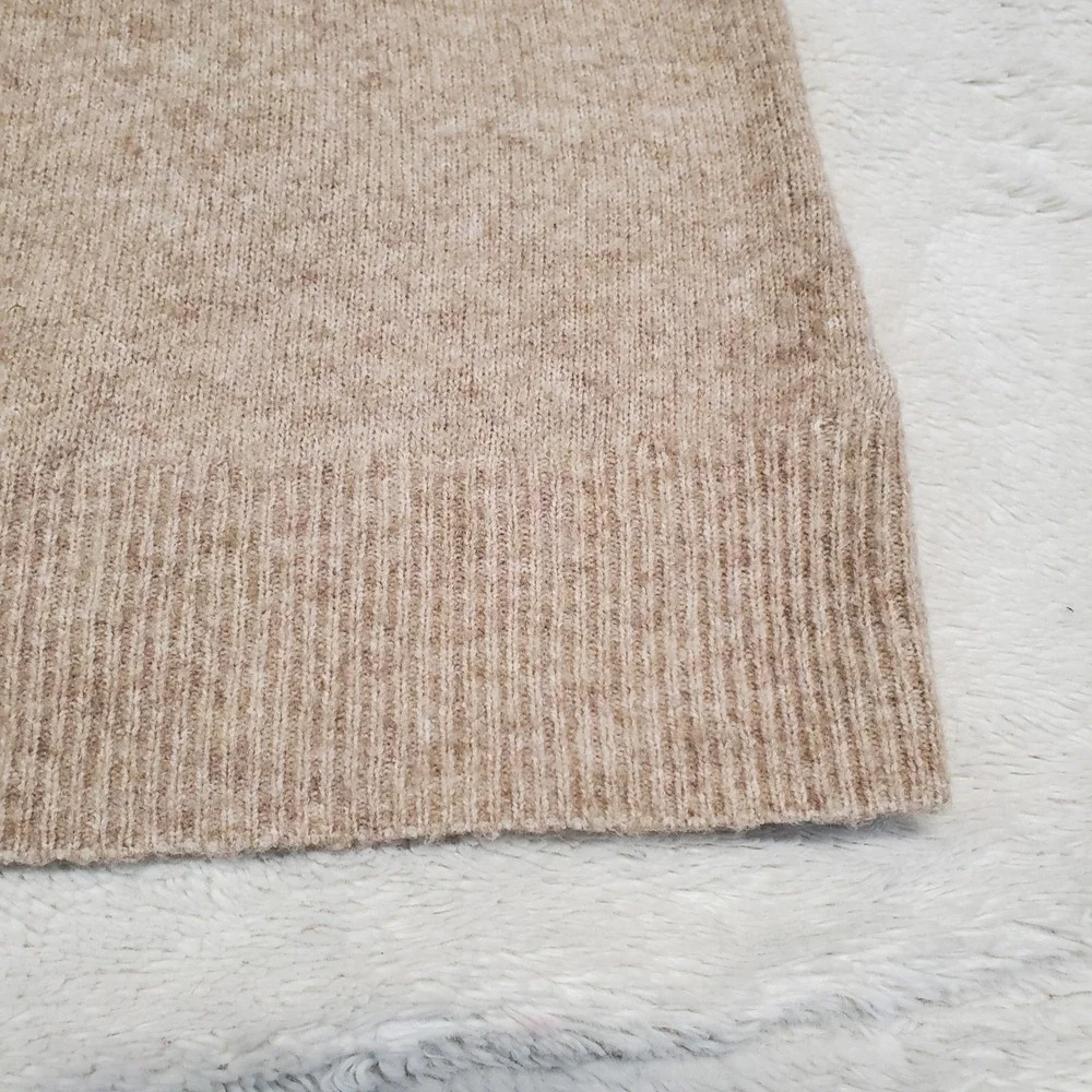 Tahari Cream Brown Mockneck Sleeveless Wool Knit Sweater Women Large Classic - Picture 2 of 7
